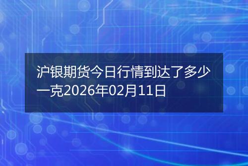 沪银期货今日行情到达了多少一克2026年02月11日