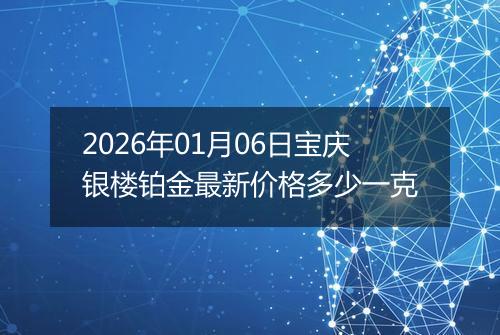2026年01月06日宝庆银楼铂金最新价格多少一克
