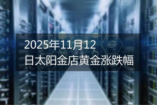 2025年11月12日太阳金店黄金涨跌幅
