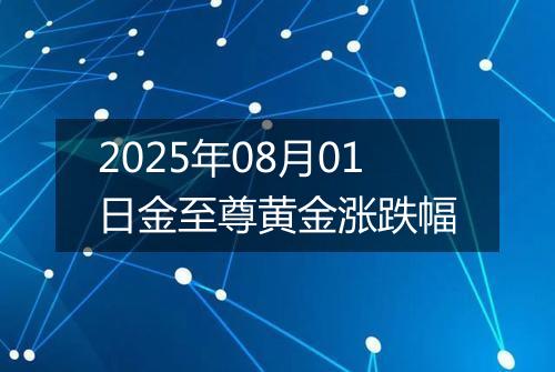 2025年08月01日金至尊黄金涨跌幅