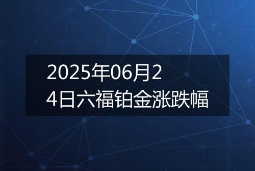 2025年06月24日六福铂金涨跌幅