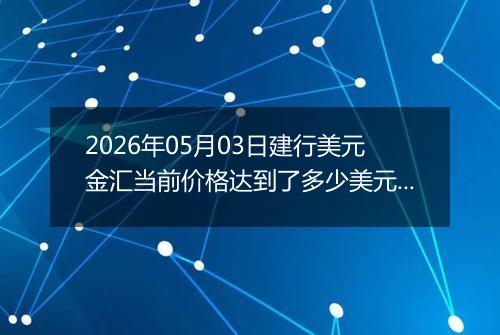 2026年05月03日建行美元金汇当前价格达到了多少美元一盎司2026年05月03日