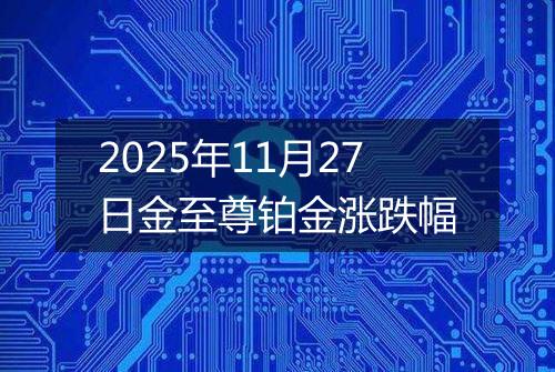 2025年11月27日金至尊铂金涨跌幅