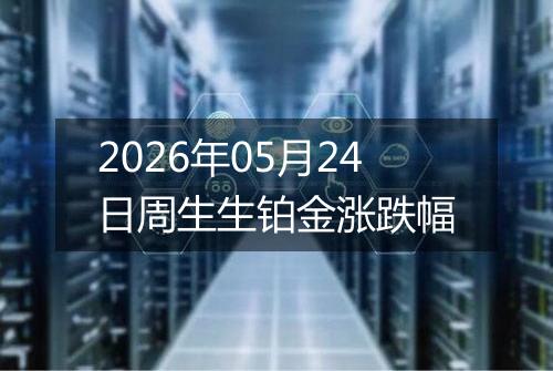 2026年05月24日周生生铂金涨跌幅