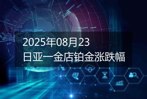2025年08月23日亚一金店铂金涨跌幅