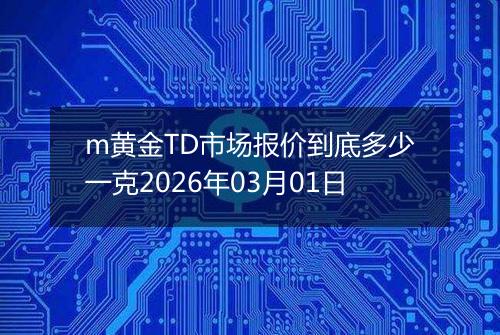 m黄金TD市场报价到底多少一克2026年03月01日