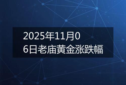 2025年11月06日老庙黄金涨跌幅