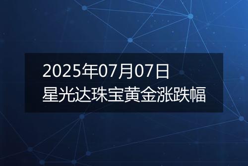 2025年07月07日星光达珠宝黄金涨跌幅