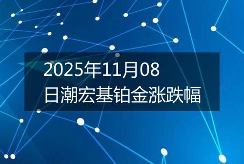 2025年11月08日潮宏基铂金涨跌幅