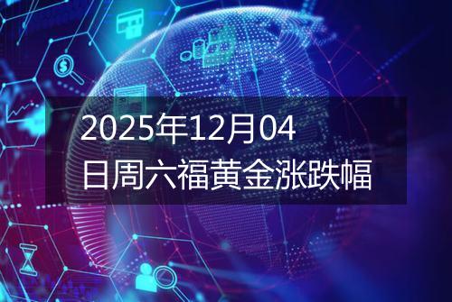 2025年12月04日周六福黄金涨跌幅