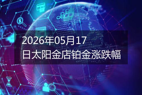 2026年05月17日太阳金店铂金涨跌幅