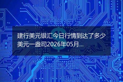 建行美元银汇今日行情到达了多少美元一盎司2026年05月24日
