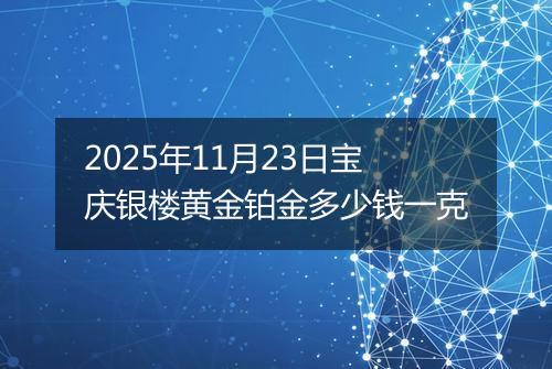2025年11月23日宝庆银楼黄金铂金多少钱一克