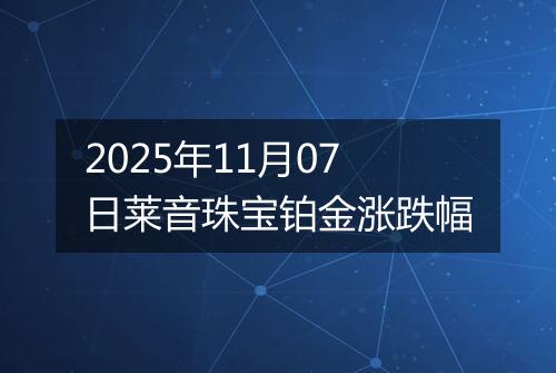 2025年11月07日莱音珠宝铂金涨跌幅