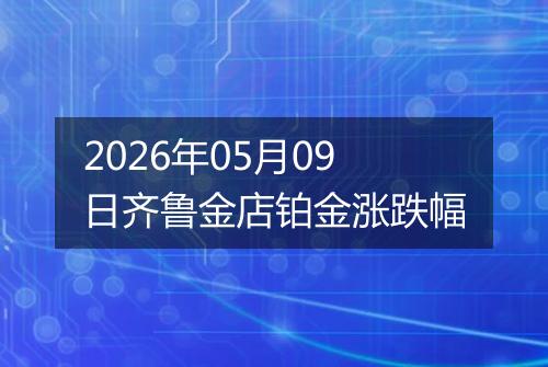 2026年05月09日齐鲁金店铂金涨跌幅