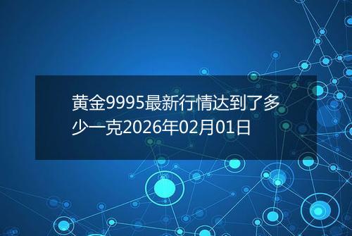 黄金9995最新行情达到了多少一克2026年02月01日