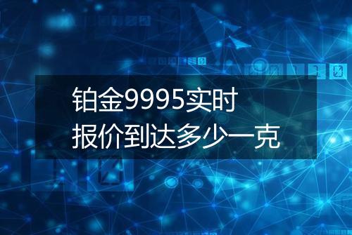 铂金9995实时报价到达多少一克