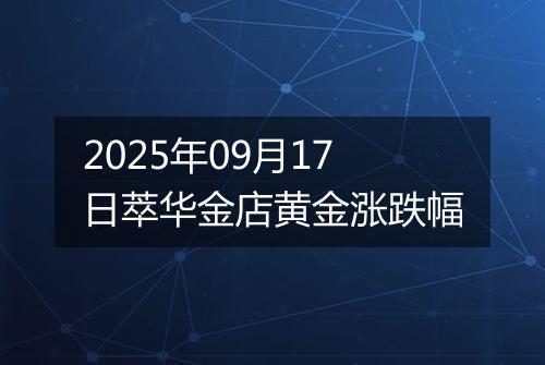 2025年09月17日萃华金店黄金涨跌幅