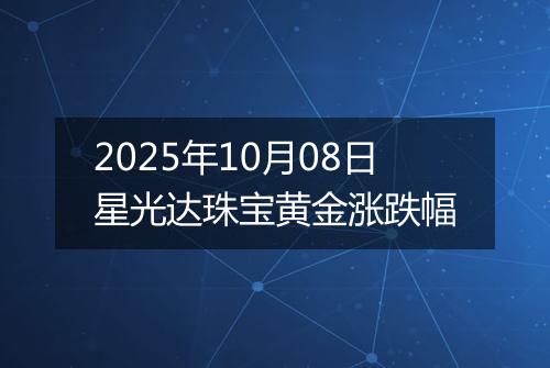2025年10月08日星光达珠宝黄金涨跌幅