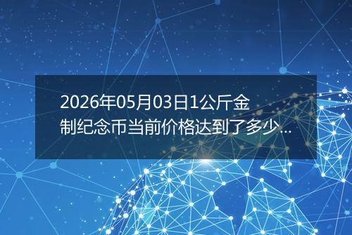 2026年05月03日1公斤金制纪念币当前价格达到了多少元一个2026年05月03日