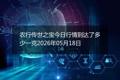 农行传世之宝今日行情到达了多少一克2026年05月18日