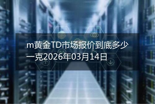 m黄金TD市场报价到底多少一克2026年03月14日