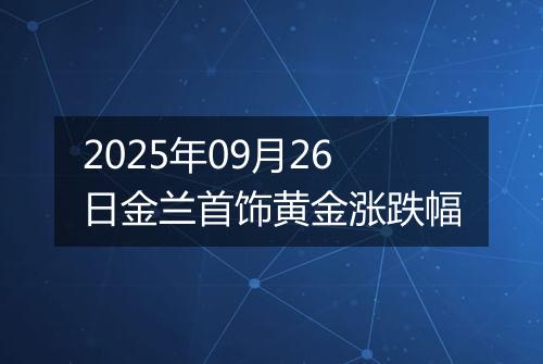 2025年09月26日金兰首饰黄金涨跌幅