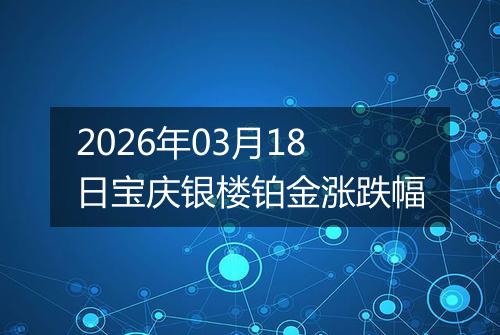 2026年03月18日宝庆银楼铂金涨跌幅