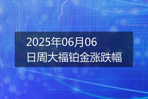 2025年06月06日周大福铂金涨跌幅