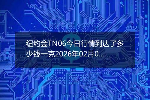 纽约金TN06今日行情到达了多少钱一克2026年02月09日