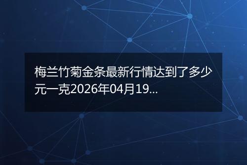 梅兰竹菊金条最新行情达到了多少元一克2026年04月19日