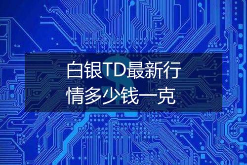 白银TD最新行情多少钱一克