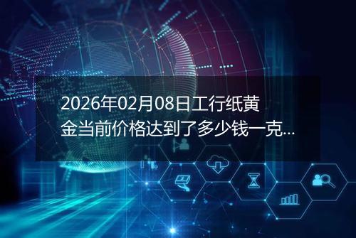 2026年02月08日工行纸黄金当前价格达到了多少钱一克2026年02月08日
