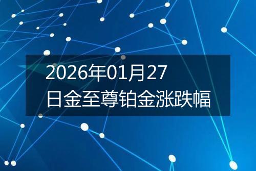 2026年01月27日金至尊铂金涨跌幅