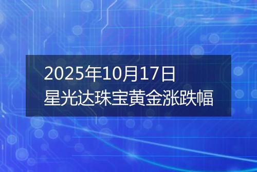 2025年10月17日星光达珠宝黄金涨跌幅