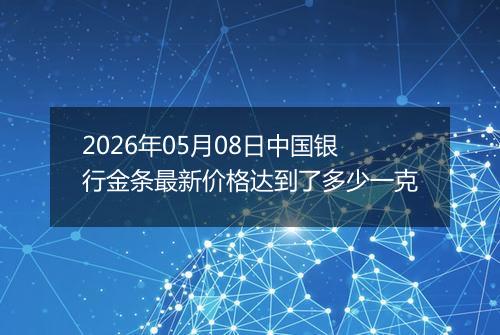 2026年05月08日中国银行金条最新价格达到了多少一克