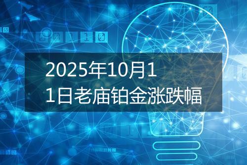 2025年10月11日老庙铂金涨跌幅