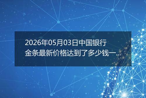 2026年05月03日中国银行金条最新价格达到了多少钱一克