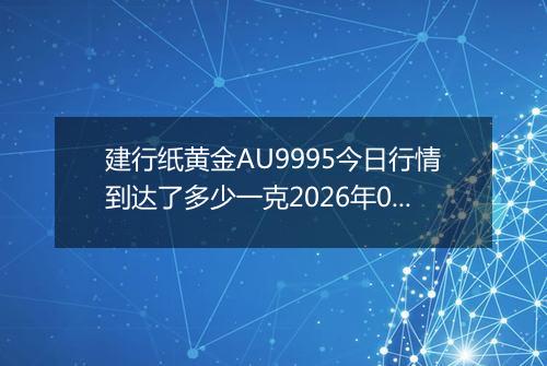 建行纸黄金AU9995今日行情到达了多少一克2026年05月22日