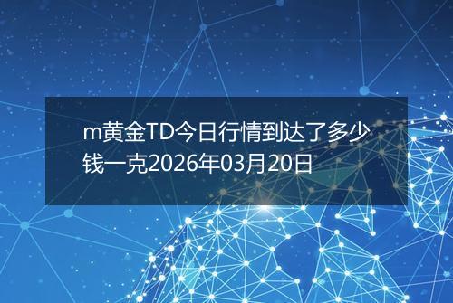 m黄金TD今日行情到达了多少钱一克2026年03月20日
