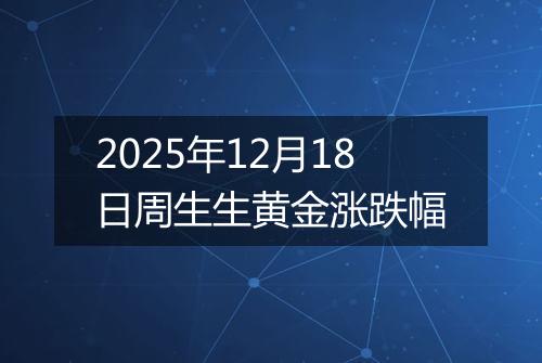 2025年12月18日周生生黄金涨跌幅