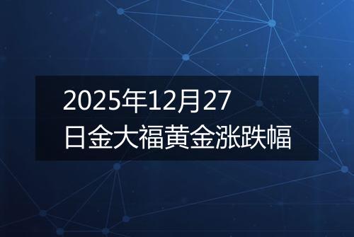 2025年12月27日金大福黄金涨跌幅