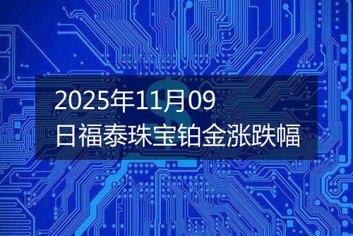 2025年11月09日福泰珠宝铂金涨跌幅