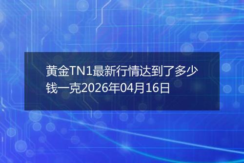 黄金TN1最新行情达到了多少钱一克2026年04月16日