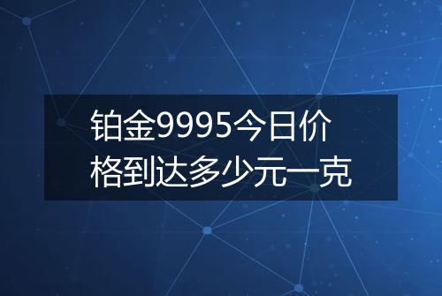 铂金9995今日价格到达多少元一克