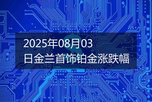 2025年08月03日金兰首饰铂金涨跌幅