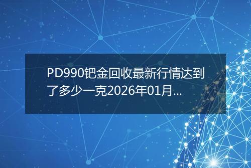 PD990钯金回收最新行情达到了多少一克2026年01月29日