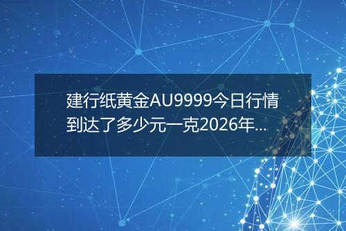 建行纸黄金AU9999今日行情到达了多少元一克2026年03月29日