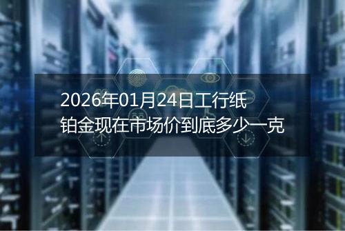 2026年01月24日工行纸铂金现在市场价到底多少一克
