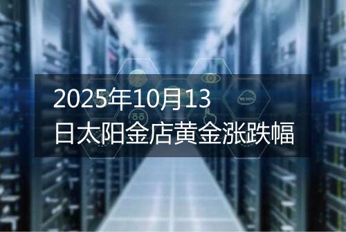 2025年10月13日太阳金店黄金涨跌幅